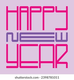 Happy New Year Celebration Vector Icon Illustration