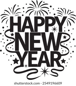 Happy New Year Celebration Vector Design