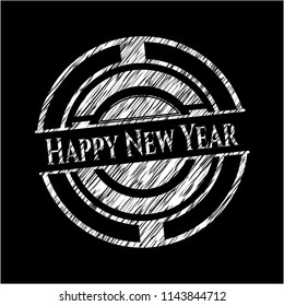 Happy New Year chalkboard emblem
