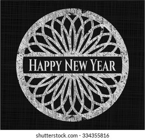 Happy New Year with chalkboard texture
