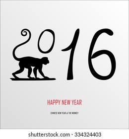 Happy New Year. Chinese calendar of monkey 2016.