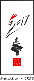 Happy new year
 Chinese New Year of the Rooster
minimalism