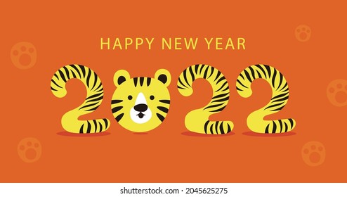 Happy new year, chinese new year, year of the tiger, cartoon character, flat design Vector