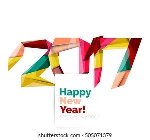 Happy New Year and Chrismas holiday greeting card elements. Geometric banner