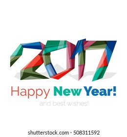 Happy New Year and Chrismas holiday greeting card elements. Geometric banner