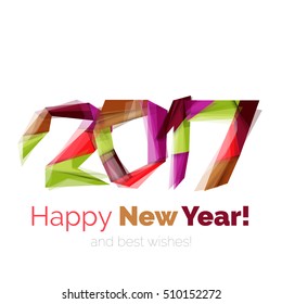 Happy New Year and Chrismas holiday greeting card elements. Geometric banner