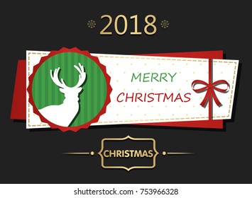 Happy New Year and Christmas. banner with a postcard.