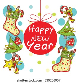 "Happy New Year Christmas card" for design