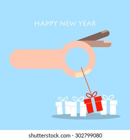 Happy New Year and Christmas greeting card vector eps 10