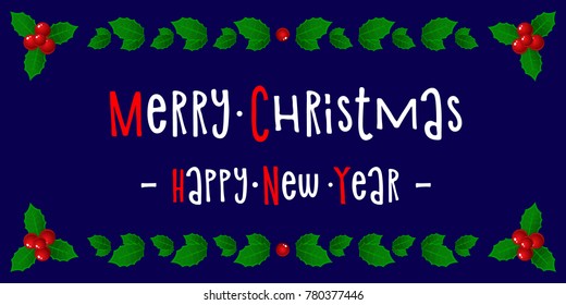 Happy New Year. Christmas greeting card. Background. Vector illustration 