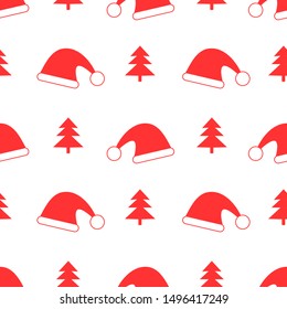 Happy New Year and Christmas holiday seamless pattern. Vector illustration