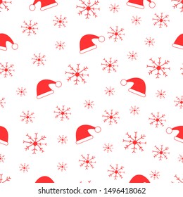 Happy New Year and Christmas holiday seamless pattern. Vector illustration