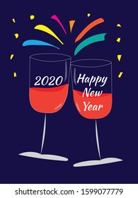 Happy New Year. Christmas and New Year holidays background with copy space.