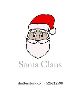 Happy New Year. Christmas post card. Vector Santa Claus.