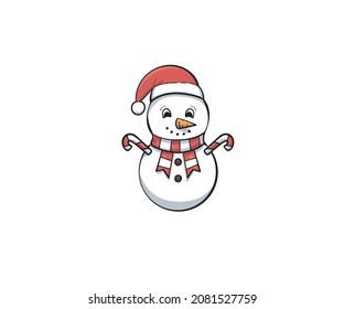 Happy new year Christmas snow man vector 