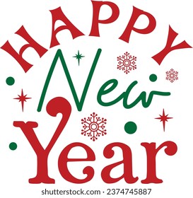 Happy New Year Christmas T shirt Design