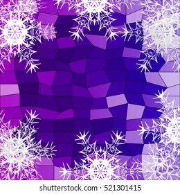 Happy New Year, Christmas vector pattern. Winter blue, purple background with snowflakes. design for geeting card, wallpaper, backdrop.