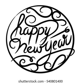 Happy New Year Circle Vector Illustration