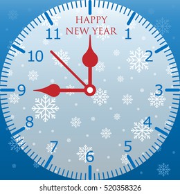 Happy New Year with clock.
