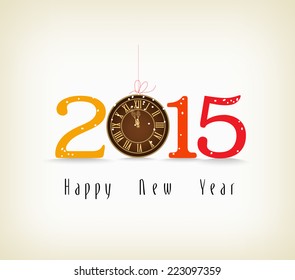 happy new year with clock gold