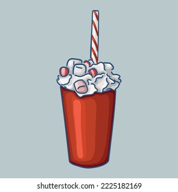 Happy New Year. Cocoa with cream.