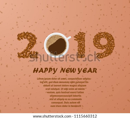 Happy New Year Coffee Stock Vector (Royalty Free) 1115660312 - Shutterstock