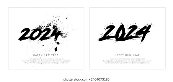 Feliz Año Nuevo colección de diseños de fondo. Diseño vectorial y elegante. Concepto de celebración de fiestas, tarjeta de saludo, afiche, pancarta, volante
