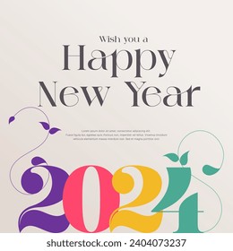 Happy New Year collection of background designs. Vector and elegant style design. Concept for holiday celebration, greeting card, poster, banner, flyer
