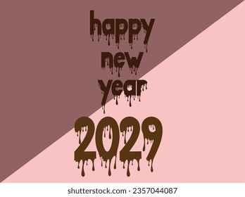 Happy new year  color full Text decoration glitter gold confetti on trendy background. New Year Wishes and Greetings, celebration concept. 2024, 2025, 2026 winter holiday season's greetings design.