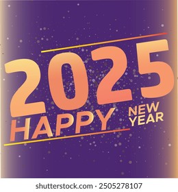 Happy new year color number banner poster with purple background. EPS vector art and illustration. can use for, landing page, template, UI, web, mobile app, poster, banner, flyer, background.