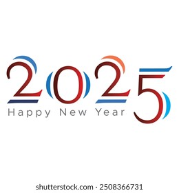 Happy new year color number banner poster with colorful background. EPS vector art and illustration. can use for, landing page, template, UI, web, mobile app, poster, banner, flyer, background.