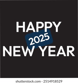Happy new year color number banner poster with black background. EPS vector art and illustration. can use for, landing page, template, UI, web, mobile app, poster, banner, flyer, background.