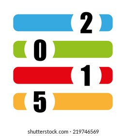 happy new year color vector symbol