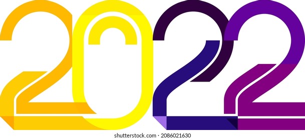 happy new year, colored 2022 numbers, design elements for new year decor, 2022 vector