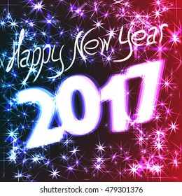 Happy New Year colorful abstraction background letter