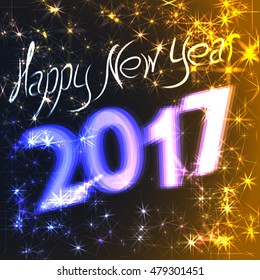 Happy New Year colorful abstraction background letter