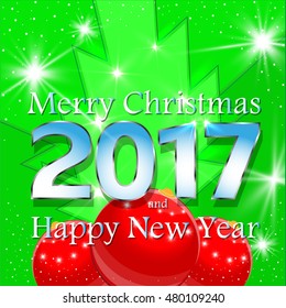 Happy New Year colorful abstraction background letter green
