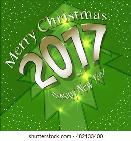 Happy New Year colorful abstraction background  green