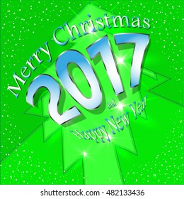 Happy New Year  colorful abstraction background blue