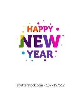 Happy New Year colorful banner, logo for your seasonal holidays flyers, greetings and invitations, christmas themed congratulations and cards.Template for brochures, business diaries.