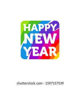Happy New Year colorful banner, logo for your seasonal holidays flyers, greetings and invitations, christmas themed congratulations and cards.Template for brochures, business diaries.