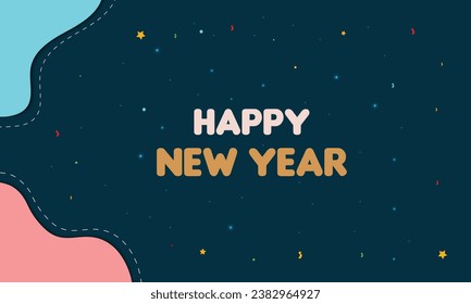 Happy New Year Colorful Banner