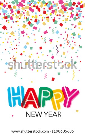 Happy New Year Colorful Confetti Stock Vector (Royalty Free) 1198605685