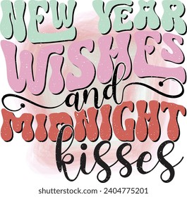Happy New Year Colorful Typographic Design Template for Ready Use on Printing Items and Accessories. 