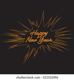 Happy New Year. Colorful vector banner.  Template for postcards, invitations, congratulations and design projects.