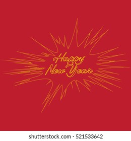Happy New Year. Colorful vector banner.  Template for postcards, invitations, congratulations and design projects.