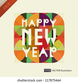 Happy New Year composition. Vector illustration. eps 10