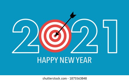 Happy new year concept. 2021 goals. Life target and planning.