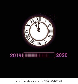 happy new year with the concept of hours and loading