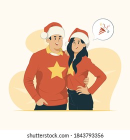 Happy new year concept illustration for banner, poster, website, etc.